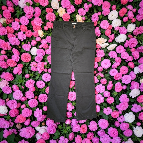 Maurices Pants - Maurices Black Straight-Leg Chinos with Button Waist